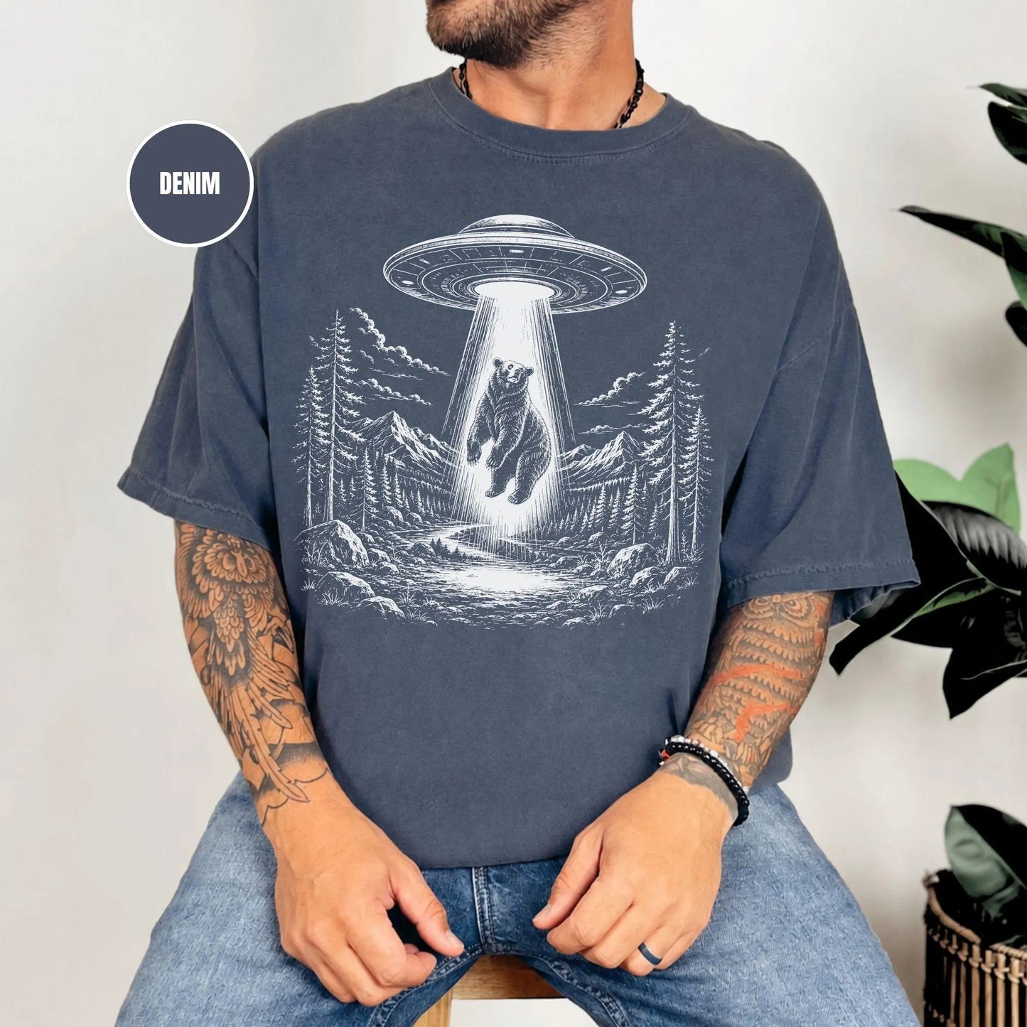Alien UFO Bear T-Shirt