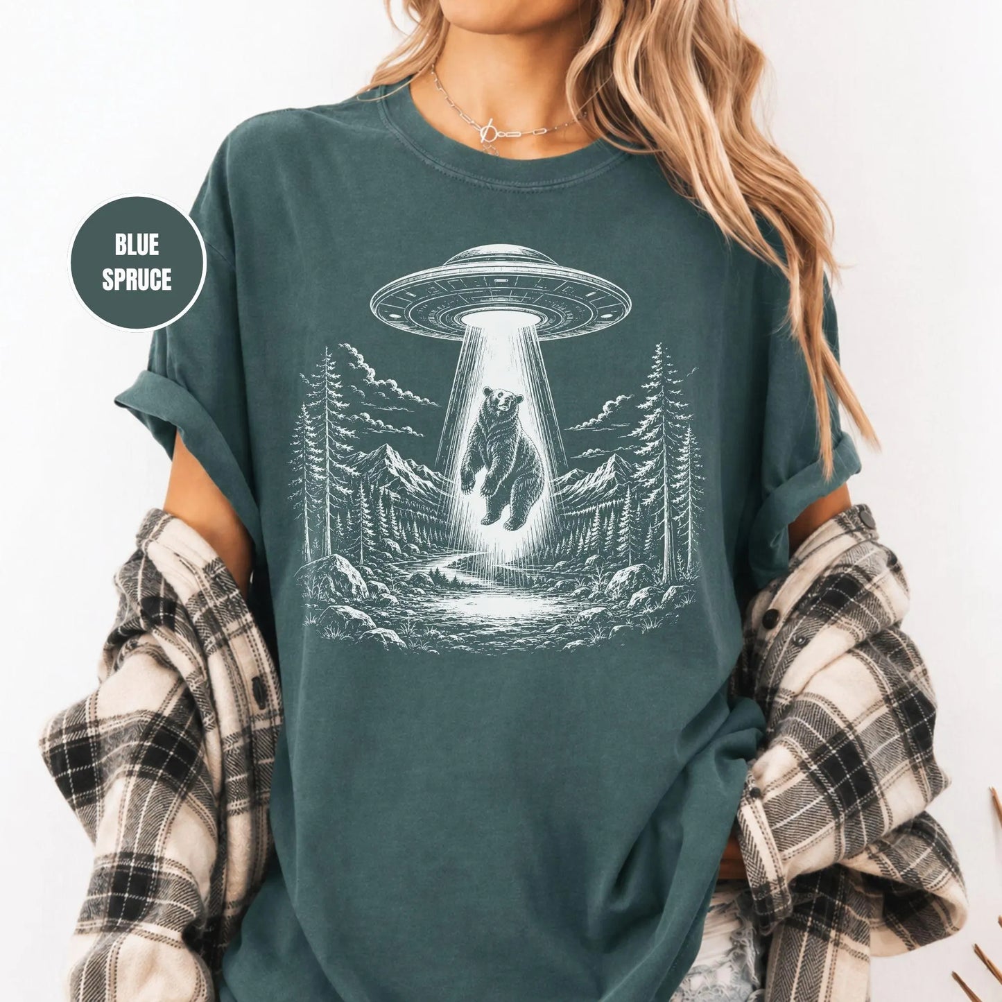 Alien UFO Bear T-Shirt