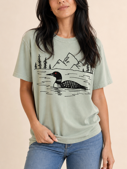 Hand Sketched Loon Lake T-Shirt