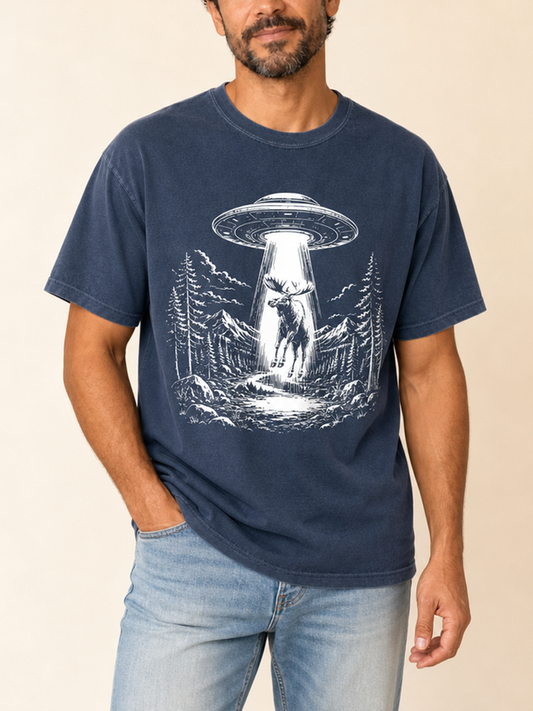Alien UFO Moose T-Shirt